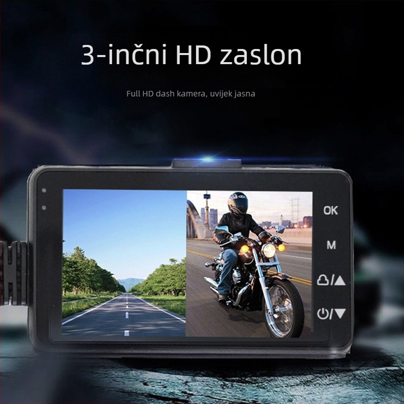 MT-18 Moto dash cam | prednji i stražnji dvostruki snimak, 720p, 140° vidno polje, vodootporan, USB, podrška TF kartici