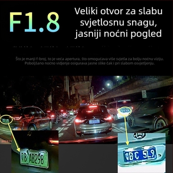 4K dash cam s dvostrukom kamerom prednja/stražnja, 170° široki kut, Wi-Fi, ADAS+BSD