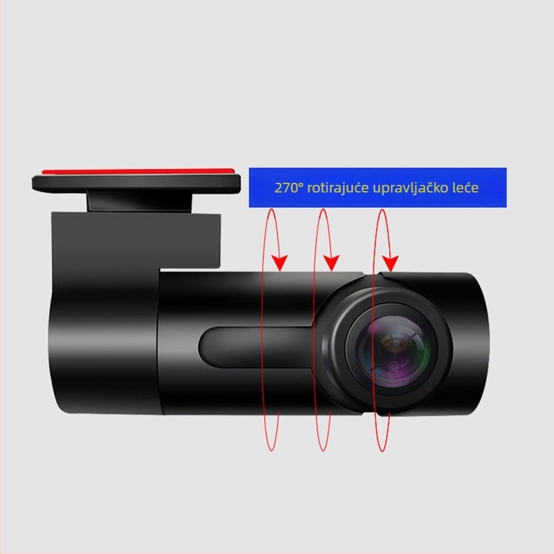 Noćna dash cam kamera za auto, 1080p, 120° širok kut, Wi‑Fi, ugradnja na vjetrobran