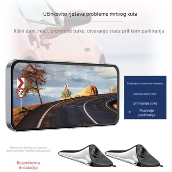 A65CMS Digitalni retrovizor sa sustavom dviju kamera, 1080p, 120° kut gledanja, dodirno upravljanje, nadzor parkiranja