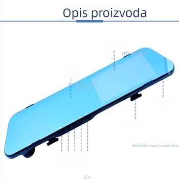 Dualni dash cam za ogledalo automobila – prednje i stražnje snimanje, 1080p, 140° široki kut, WIFI, slika za vožnju unatrag