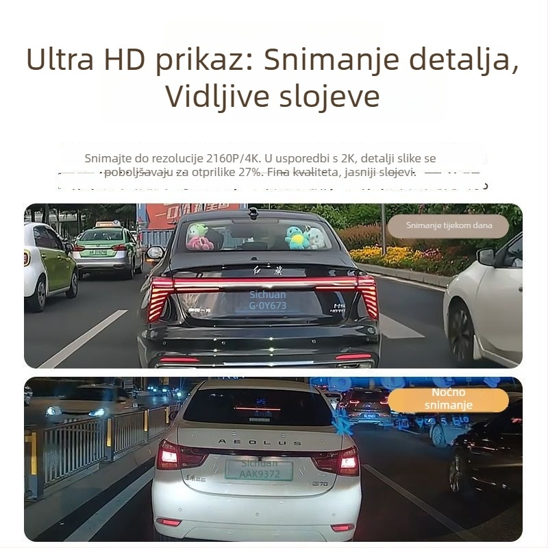 Dash kamera Buick Lacrosse – 4K Ultra HD, 120° široki kut, otvor blende F/1.33, 256GB memorija, 90-dnevno pohranjivanje podataka