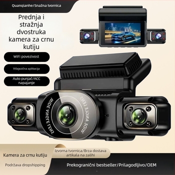 2026 novi četverokanalni auto dashcam s 5K ultra jasnom slikom, glasovno upravljanje, Wi-Fi, panoramski prednji i stražnji prikaz, način čuvara, širokokutni objektiv