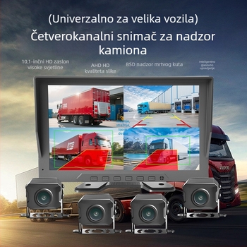 Četverokanalska dash kamera za kamione s AI praćenjem četiri mrtva kuta i sustavom povratnog pogleda
