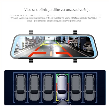 Streaming dash cam za ogledalo, dvostruka prednja i stražnja kamera, 1080p, 170° kut gledanja, noćno snimanje s tehnologijom starlight, obrnuta slika uz praćenje parkiranja i ciklično snimanje