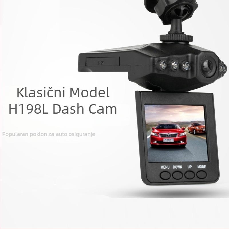 Automobilski DVR H198 – 100° kut gledanja, 480p, 2,4-inčni zaslon, ciklično snimanje, detekcija pokreta