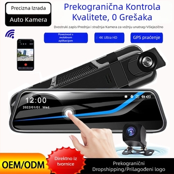 10-inčni dash cam s dodirnim zaslonom, dvostrukim objektivom, GPS-om i slikom stražnjeg pogleda