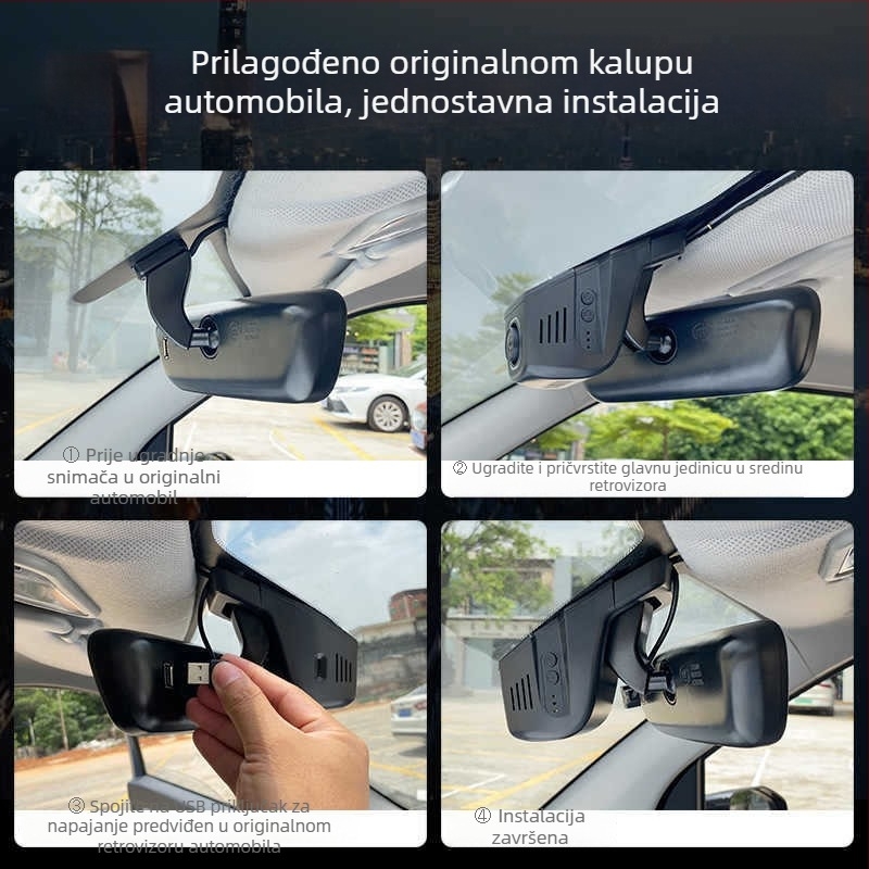 Chery QQ Ice Cream dash kamera – 4K dvostruka leća, bežično skrivena instalacija, povezanost s telefonom