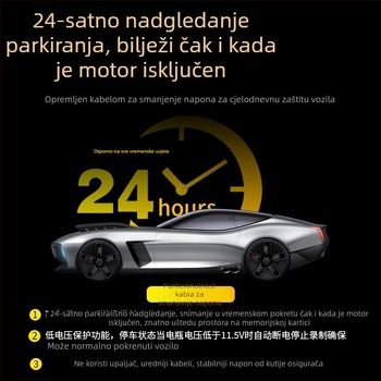 Dash cam s dvostrukom kamerom, 140° kut gledanja, 1440P video, 4MP fotografije, Wi‑Fi, cikličko snimanje, nadzor parkiranja, pomoć pri promjeni trake, upozorenje na sudar s vozilom ispred, poboljšano noćno vida
