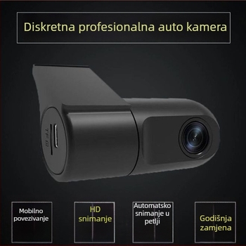 Nova skrivena HD kamera za automobil s Wi‑Fi povezivanjem na telefon, 360° rotirajući objektiv, USB napajanje