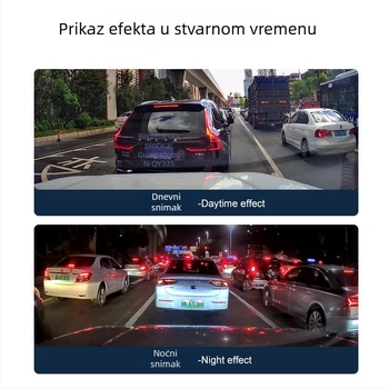 Nova 1600P ultra jasna dash cam s glasovnim upravljanjem, prednja i stražnja snimka, Wi-Fi povezanost s telefonom, nadzor parkiranja