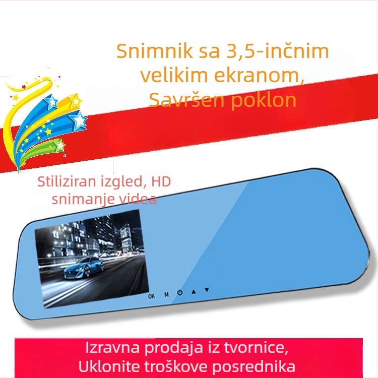 LI008 retrovizor dash cam, 120° kut snimanja, 5.0 MP, do 32 GB, ciklično snimanje