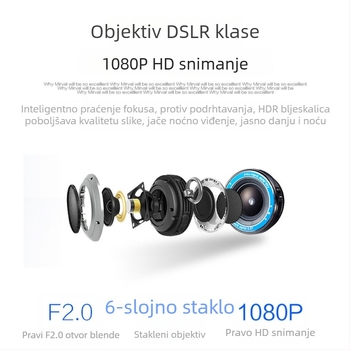 4-inčni auto DVR od cinkovog legura, HD noćno snimanje, 1080p prednja i stražnja dvostruka snimka, snimanje u petlji