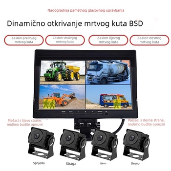 360° kamera za kamione i autobuse, zaslon 7/10 inča, alarm za desni mrtvi kut BSD, prikaz stražnjeg pogleda i četverokanalan nadzor
