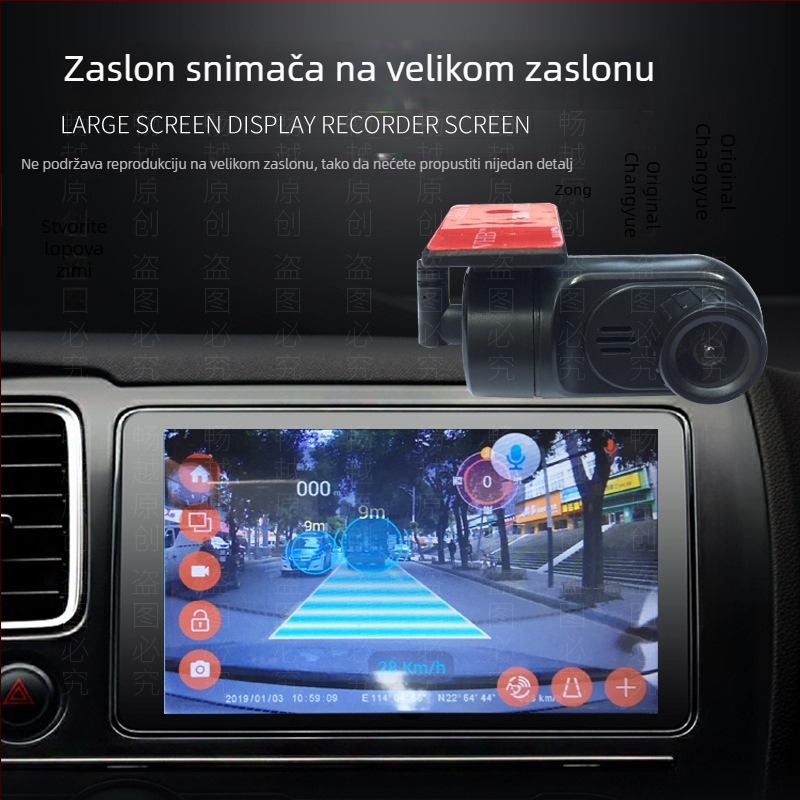 USB auto DVR s Android navigacijom na velikom zaslonu i ADAS-om, Android Car DVR
