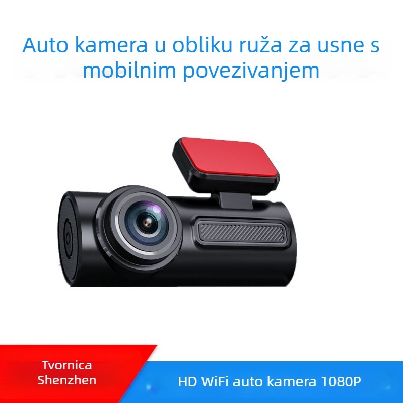 1080P Wi‑Fi automobilska dash cam, skrivena ugradnja, noćni način, bežična, upravljanje putem aplikacije, bez zaslona, cikličko snimanje, nadzor parkiranja
