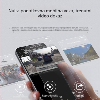 360 dash cam K380JL nadograđena 1296P noćno snimanje praćenje parkiranja bežično