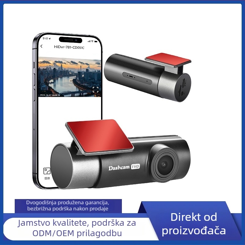 1080p dash kamera s 160° širokokutnim vidom, nadzor parkiranja, Wi-Fi, ugradnja na prednje staklo