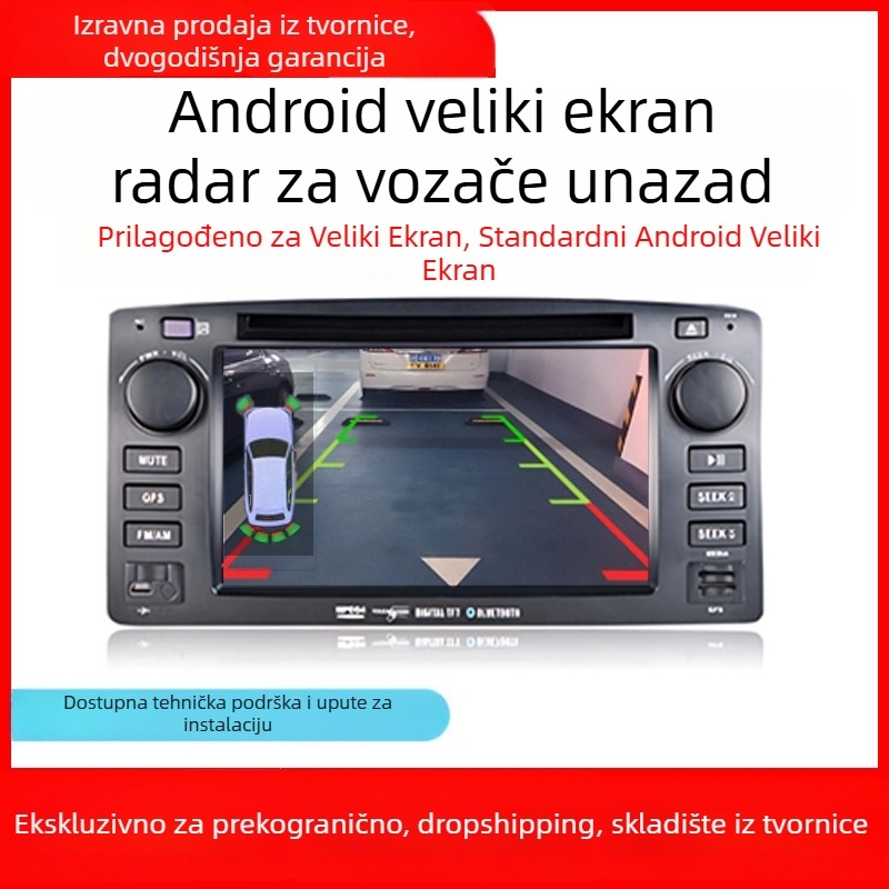 Otai vizualni radar za parkiranje unatrag sa 4 senzora, 12V napajanje, zvučni alarm