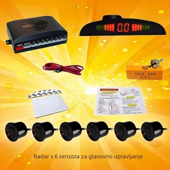 Vizualni radar za obrnuti hod, Probe model, 4-8 senzora, 12V napajanje, glasovno upozorenje