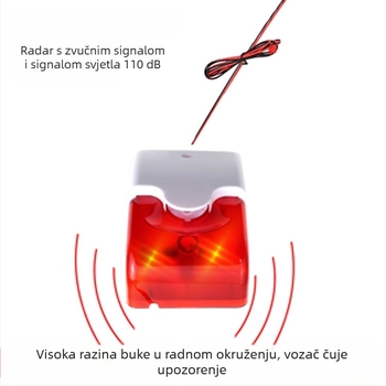 Govorni radar za vožnju unatrag s 4 sonde, ugradnja bez bušenja, alarm 110 dB, napajanje 12V, univerzalno za viljuškare.