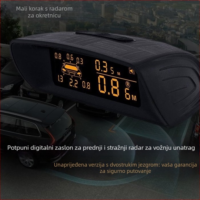 Zvučni radar za povratnu vožnju, model CQ-A10, sonde 4/6/8, doseg detekcije 0-2.5 m, LCD zaslon