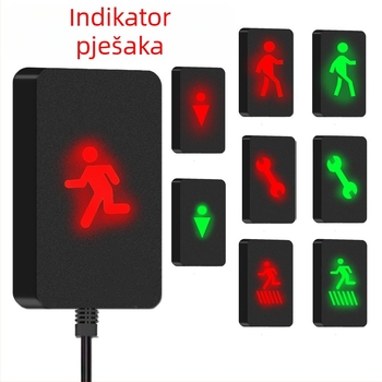 Osvijetljeni radar za vožnju unatrag za teretna vozila – 12V, model 001, 1 senzor, zvučna upozorenja, pogodan za velike kamione, poluprikolice, viljuškari, bageri, autobusi