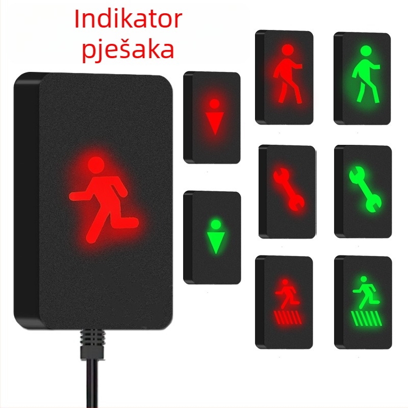 Osvijetljeni radar za vožnju unatrag za teretna vozila – 12V, model 001, 1 senzor, zvučna upozorenja, pogodan za velike kamione, poluprikolice, viljuškari, bageri, autobusi