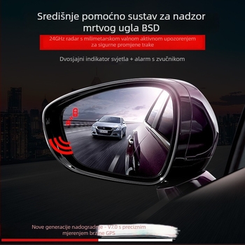 Sustav nadzora mrtvih kutova i pomoć pri promjeni vozne trake s dvobojnom LED trakom GPS-BSD BSM
