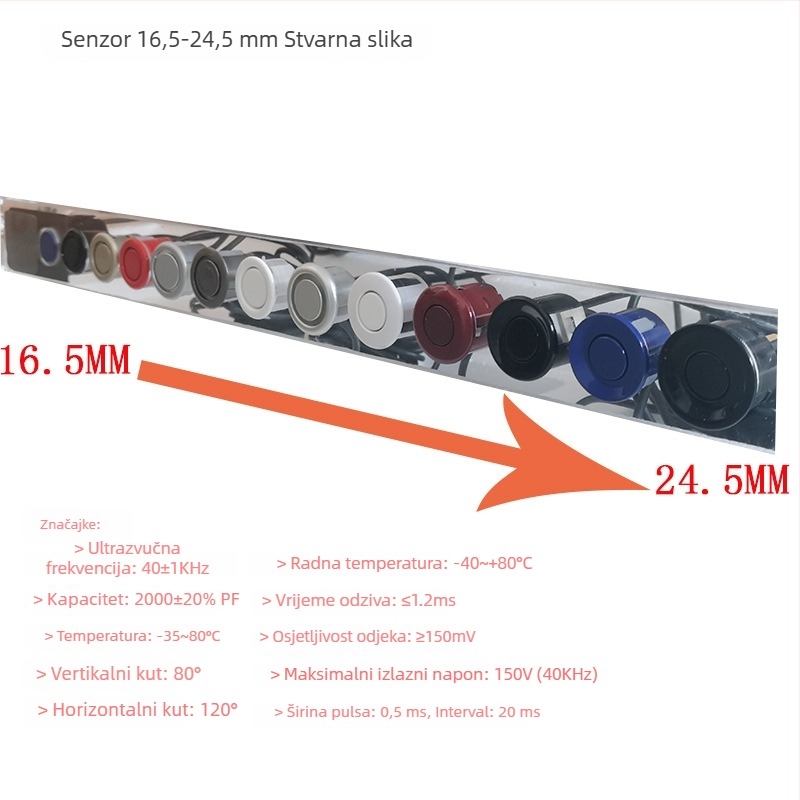 Automobilski retrovizor s 4,3-inčnim HD zaslonom i radarom za parkiranje sa 4 senzora i zvučnim signalom