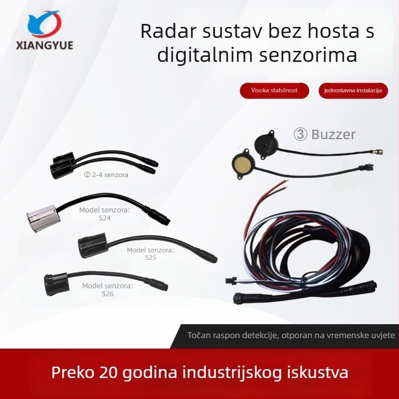 Automobilski sustav praćenja mrtvih kutova s ultrazvučnim radar sondama XY-S24, 2 sonde, domet detekcije 2 m, napajanje 12V