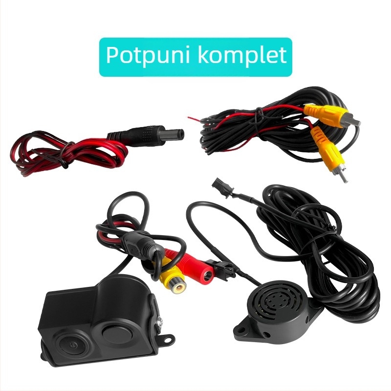 Jetpeak Kamera za parkiranje unazad s radarom – 1080p, 170° kut gledanja, 12V napajanje, AV izlaz, kompatibilna sa svim modelima