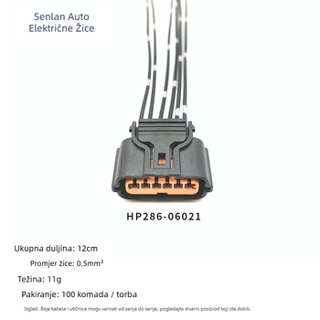 6-pinski priključak za kabelski snop sustava za parkiranje Hyundai/Kia – DJ7063-0.6-21, PA6 najlon, bakar