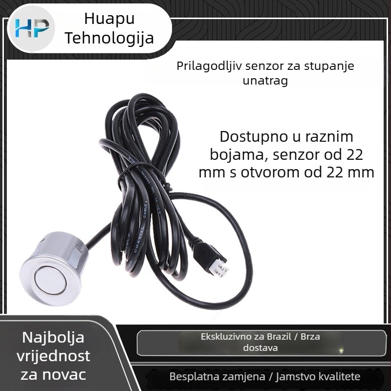 LED radar za parkiranje s 2 sonde | Napajanje 12V | Raspon 0,3–2,5 m | Zvučni alarm