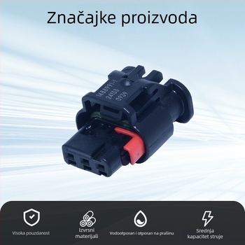 Te Tyco 1488991-1 Senzor za radar za parkiranje unatrag, vodootporan priključak i kabelski snop, 4-pínový, PA66 nylon