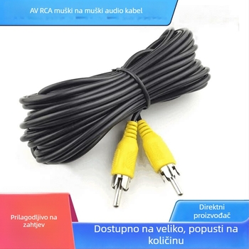 AV RCA audio-video kabel, muško–muški, automobilni produžni kabel za video, kabel za radar za parkiranje