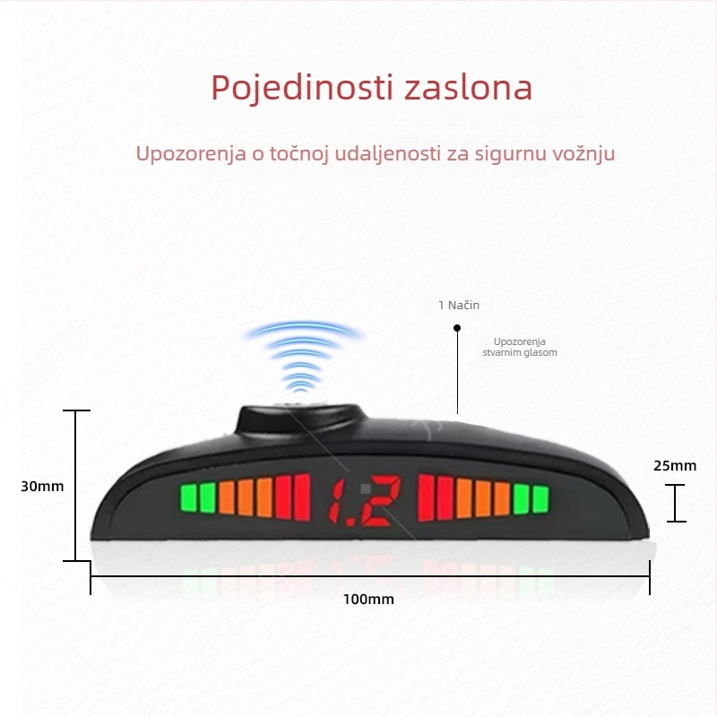 24V sustav radarskog senzora za kamione i građevinska vozila — bez bušenja, viseći senzor, glasovno upozorenje