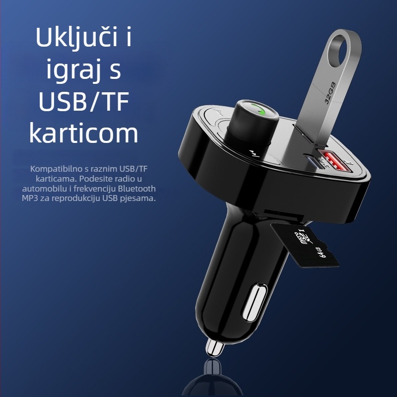 Automobilski Bluetooth FM transmiter X29 – Hands-Free, FM prijenos, napajanje 12–24V, monohrom zaslon
