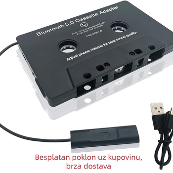 Automobilski Bluetooth pretvarač kasete MP3 player, model E00011, marka ekeai, ABS materijal, napajanje 5V