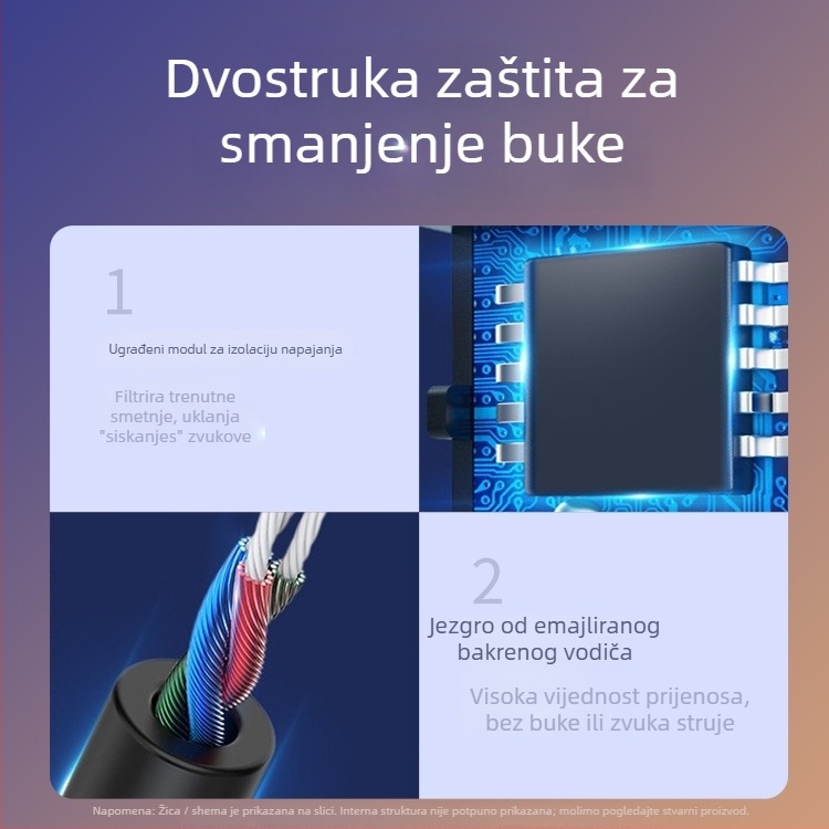 AUX bežični automobilski Bluetooth prijemnik, cinkov legura, handsfree, 5V ulaz, kabel 150 cm, 24 kHz frekvencijski odziv, osjetljivost mikrofona 42 dB