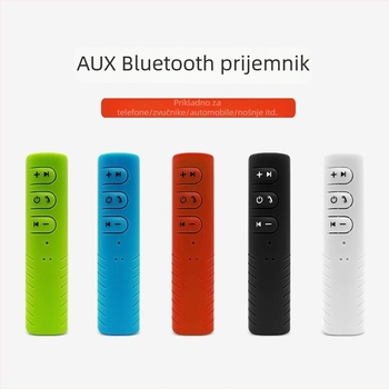 Auto Bluetooth Hands-Free prijemnik s 3.5 mm AUX — klip-on prijenosni MP3 player, ulaz 5V, odziv frekvencije 20 Hz–20 kHz, mikrofon -38 dB