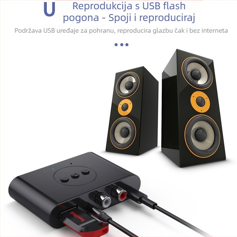 NFC Bluetooth automobilški glazbeni prijemnik | USB/AUX sučelje | Plug & Play | Bluetooth 5.3 | Domet 10 m | Model ZT--b21