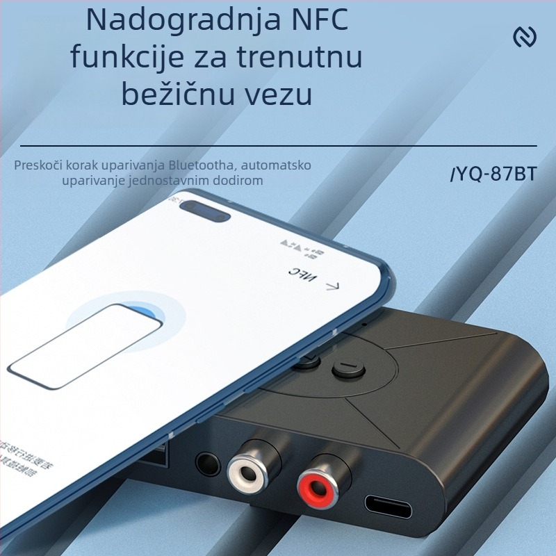 NFC Bluetooth glazbeni prijemnik za automobil – Bluetooth 5.3, Type-C sučelje, USB reprodukcija glazbe, Plug‑and‑Play