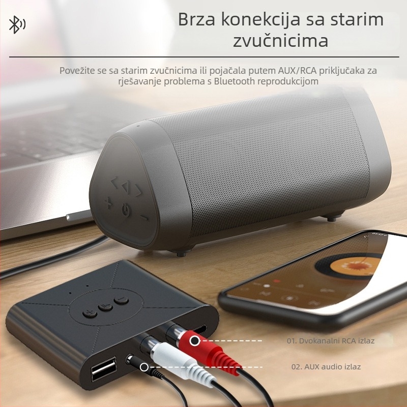 NFC Bluetooth glazbeni prijemnik za automobil – Bluetooth 5.3, Type-C sučelje, USB reprodukcija glazbe, Plug‑and‑Play