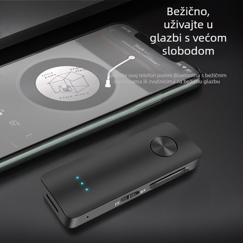 Automobilski bežični Bluetooth prijemnik i predajnik – 3,5 mm AUX sučelje, Bluetooth 5.3, domet 10 m, 100 Mbps, predajnik za dva uređaja