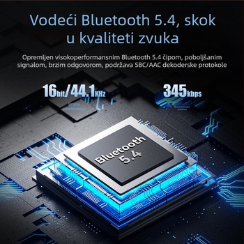 Auto Bluetooth prijemnik A5R, Bluetooth 5.4, sučelje 3,5 mm/Type-C, plug-and-play, vanjsko napajanje, domet do 20 m