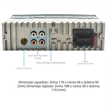 Inteligentni glasovni MP3 player za auto s Bluetoothom, slotom za karticu i automobilski radio