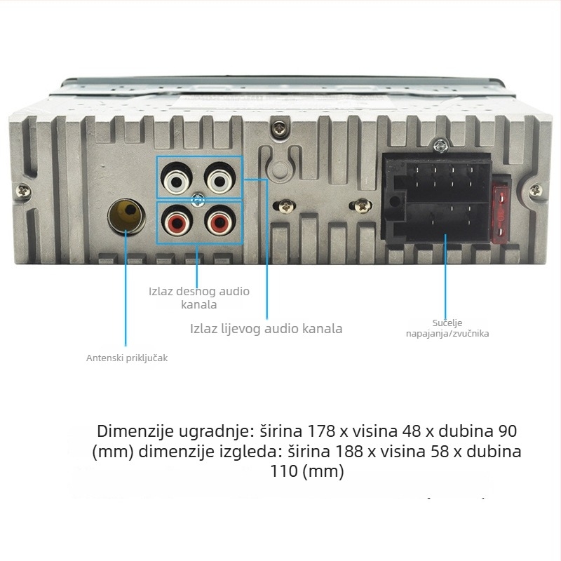 Inteligentni glasovni MP3 player za auto s Bluetoothom, slotom za karticu i automobilski radio