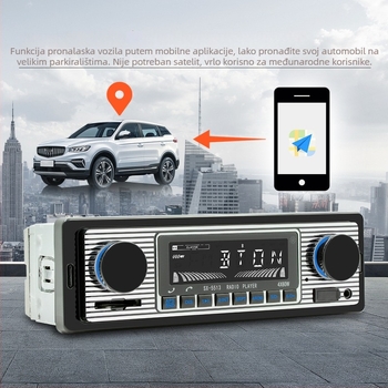 Auto MP3 player s napajanjem 12V, OLED zaslon, FM radio, MP3 reprodukcija putem USB/TF kartice, 128MB memorije