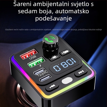 Auto Bluetooth FM transmiter M32 s digitalnim zaslonom, USB punjač za auto, napajanje 12-24V